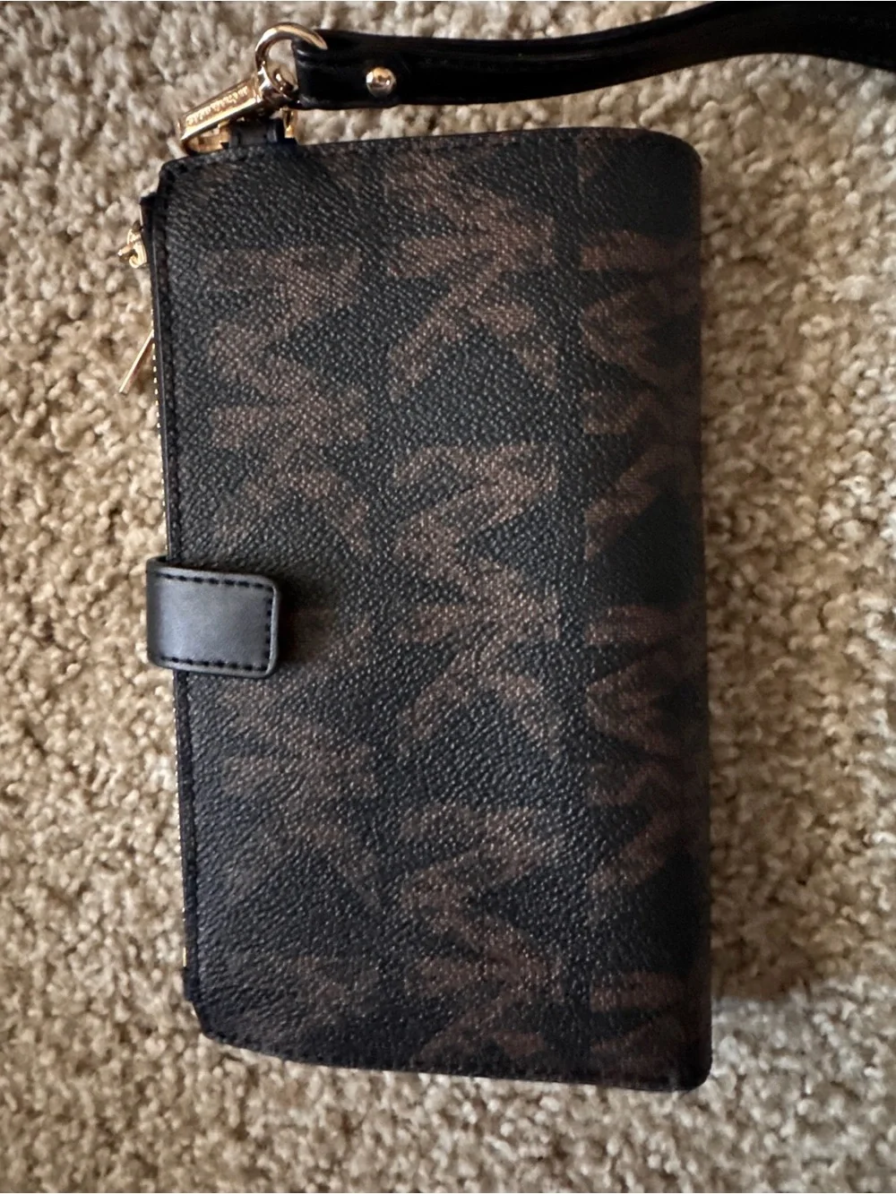 Michael Kors Brown Logo Wristlet Wallet